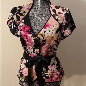 JS Collection Silk kimono style blouse with sash